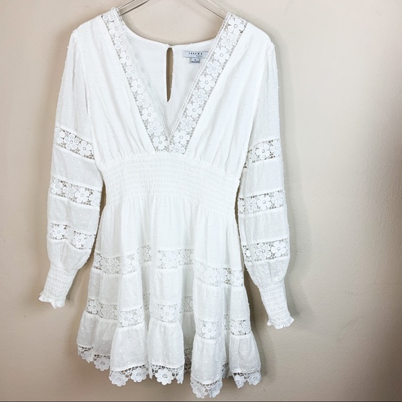 Faulux White Long Sleeve Dress - Picture 1 of 4